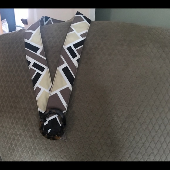 Cole Haan Fabric Belt with Tortoise Shell Buckle - Picture 4 of 4